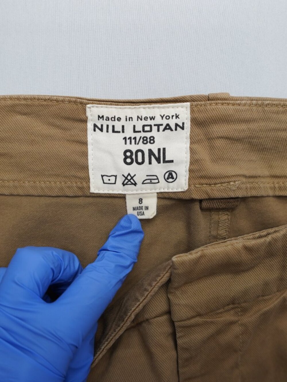 Nili Lotan Paris Drop Crotch Pants in Camel Size 8 - Picture 8 of 13